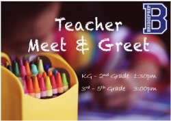 *REMINDER* Teacher Meet & Greet on Monday, August 15th